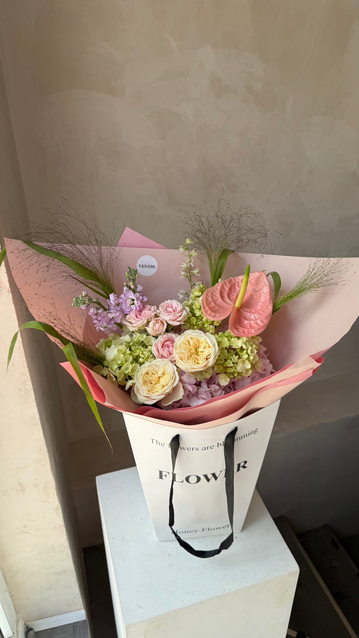 Pastel green art bouquet