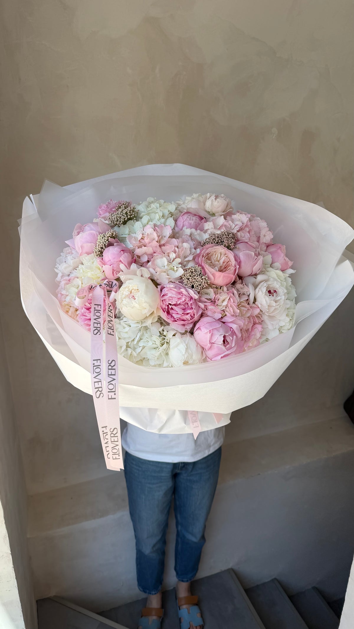Soft pink peony bouquet